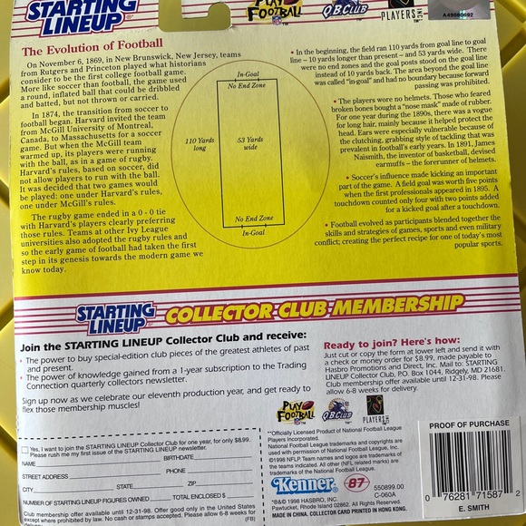 Emmitt Smith NFL Dallas Cowboys 1998 Starting Lineup Figure New - Picture 2 of 2